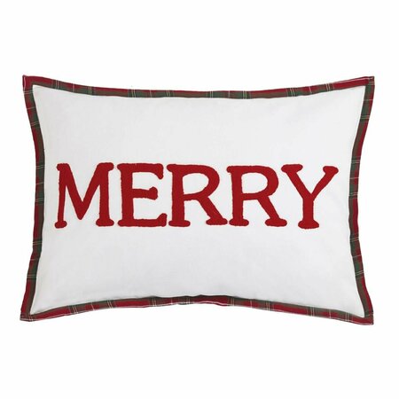 PUESTA EN ESCENA 14 x 20 in. Merry Embroidered Poly Filled Pillow PU3673704